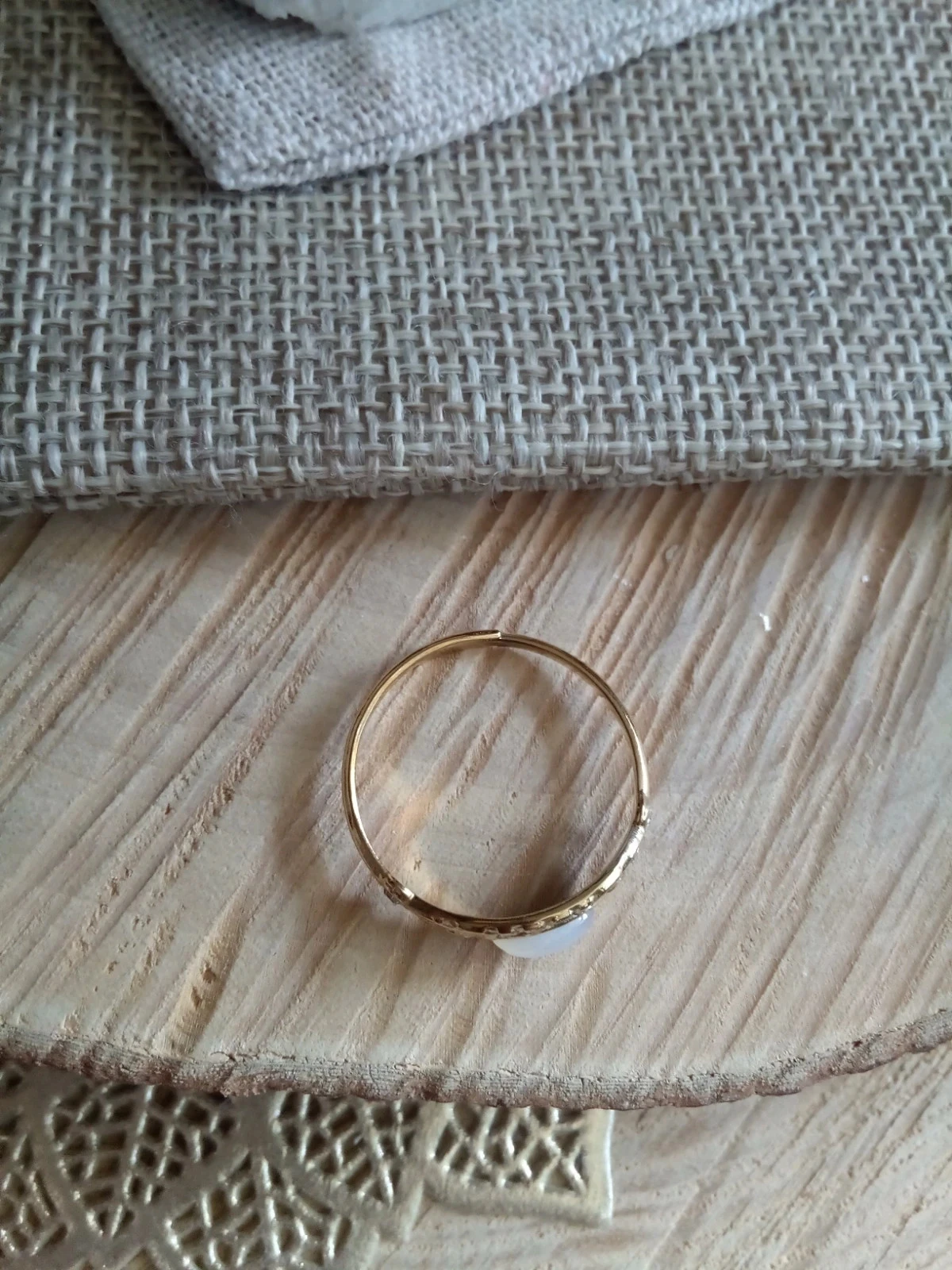 Bague pierre de nacre naturelle – photo 4